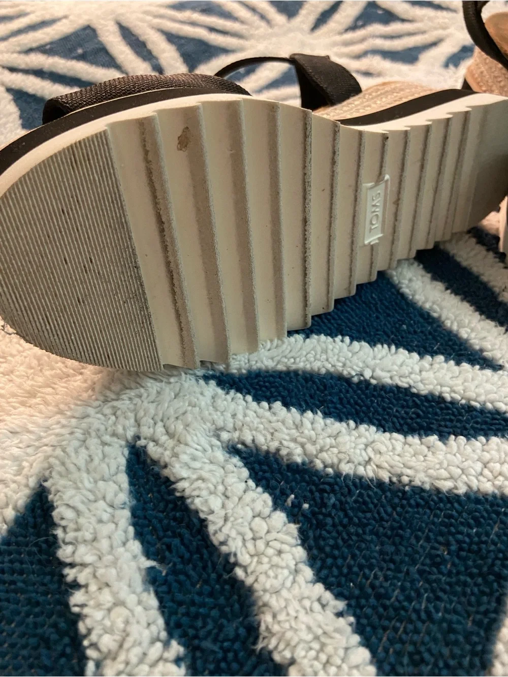 Toms Black Diana Wedge Sandals